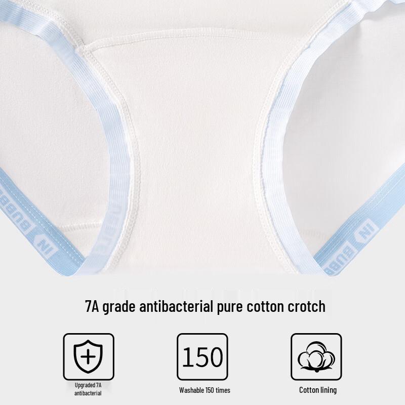 Oudifen Women's Antibacterial Cotton Mid-Waist Briefs (4-Pack)