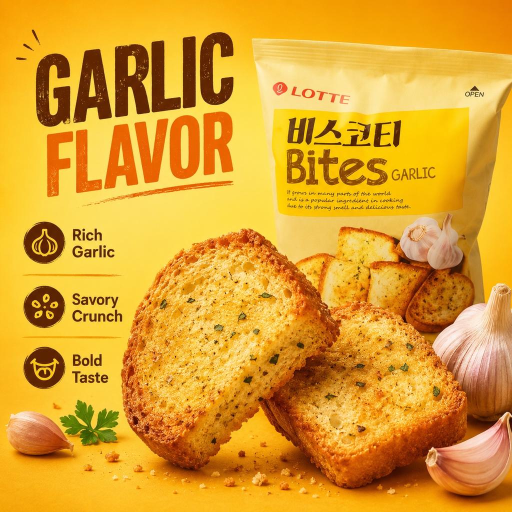 Lotte Toasted Bread Slices Casual Snacks, 70g Per Bag, 3 Flavors Available