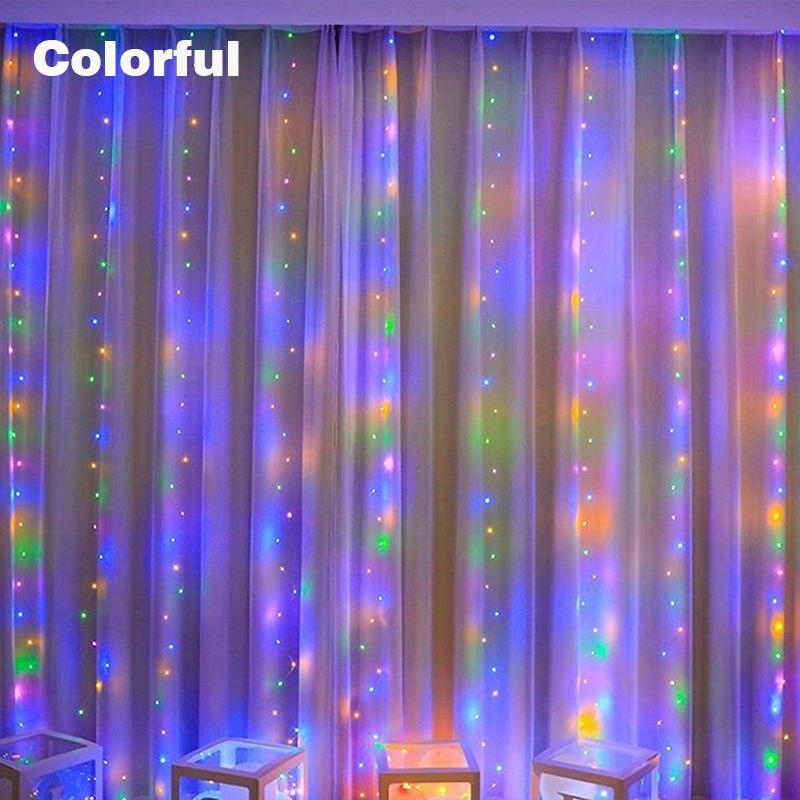 

300LED Fairy Curtain Lights,Remote Control,8 Lighting Modes,Twinkle String Lights,Bedroom,Christmas,Wedding,Party,Holiday,USB 300LED