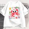 Kawaii Beach Crab Tshirt Aesthetic Summer Holiday Graphic Top Cute Cartoon Crab Tee Cocktail Party Outfit Unisex Unisex Wear