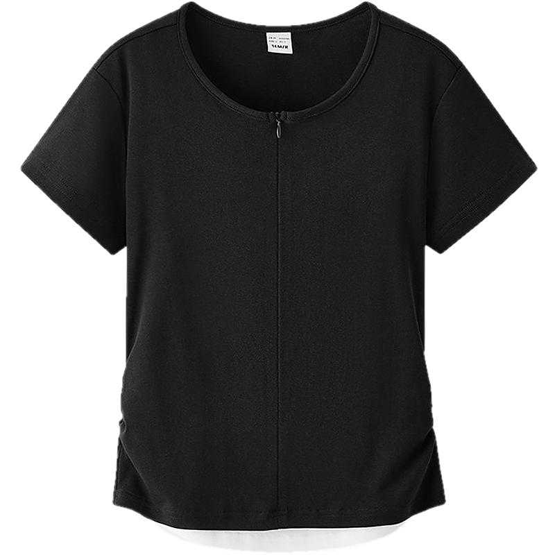Женская приталенная футболка Semir с коротким рукавом, плиссированная, в стиле колор-блок S