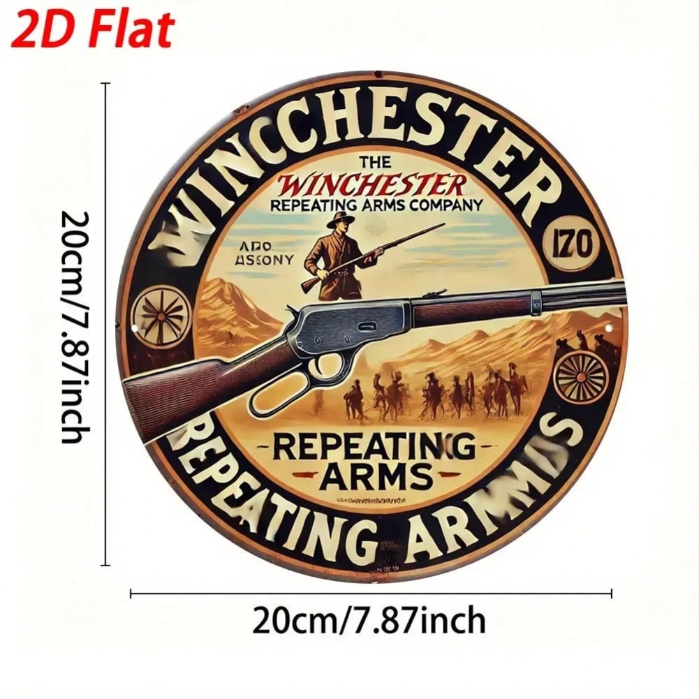 Vintage Winchester Metal Tin Sign 8x8 Inch Cowboy Western Wall Art Decor for Home Bar Cafe