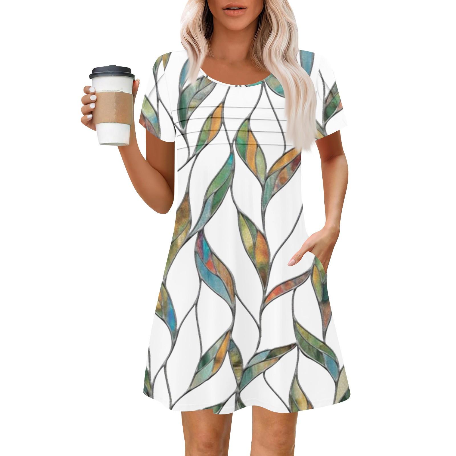 

Женские летние повседневные лепестковые узкие полосатые плиссированные однотонные платья S хаки