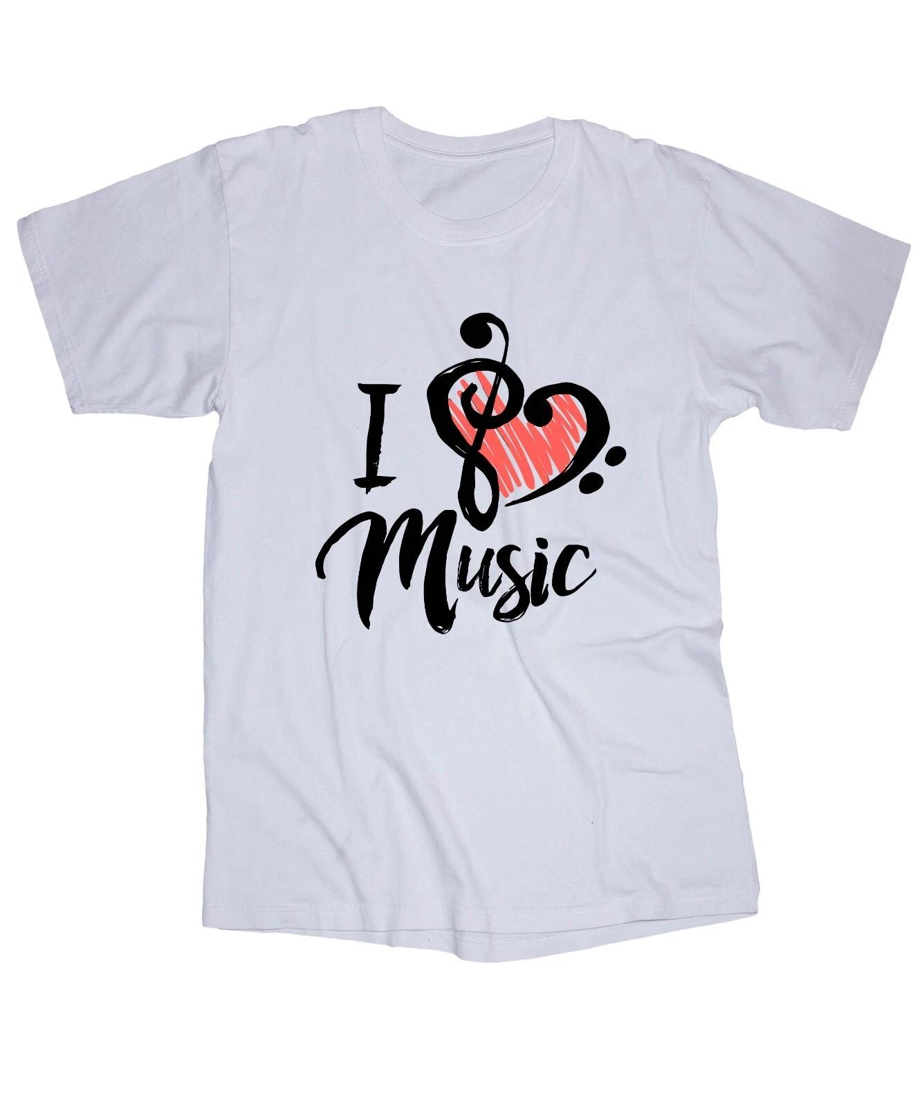 I Love Music white T-shirt Jazz Soul Country Rock Classical 3XL
