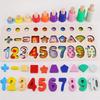 Number Shape Wooden Three In One Counting Board Early Education Toy Children For