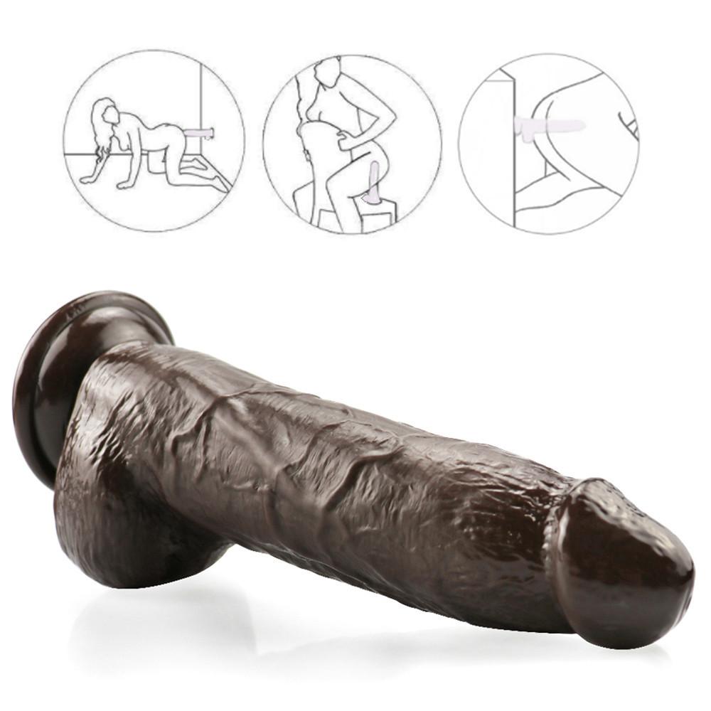 Enormous Female G-spot Masturbator Dildo Realistic Fake Sucker Phallus Simulated for Lesbian Anal Sex Toys Dildos