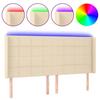 VidaXL Tête de Lit à LED Meuble de Chambre à Coucher Accessoire de Lit Double Tête de Cadre de Lit Intérieur Crème 3124075