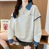 Navava Nt2261 Long Sleeve Sweatshirt Unique Stitch Collar