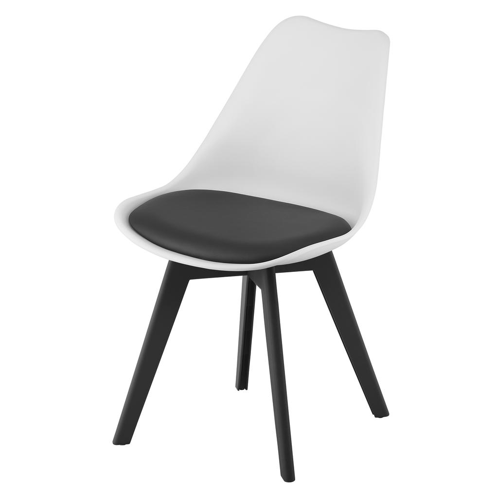 MARK Stuhl schwarz und weiß / schwarze Beine x 2