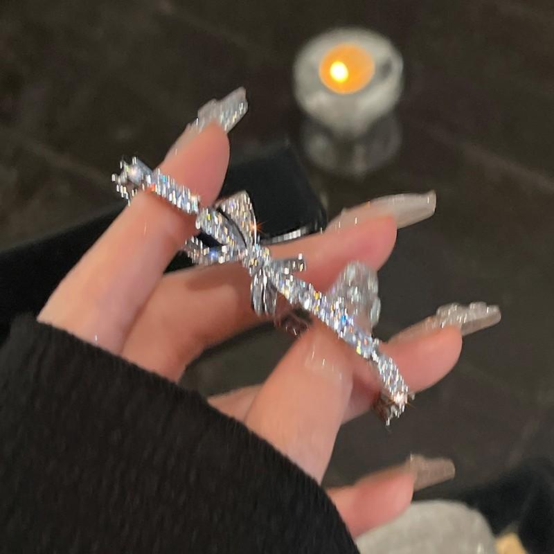 Stylish Copper Zircon Butterfly Cuff Bracelet With Minimalist Design For Female Fashion