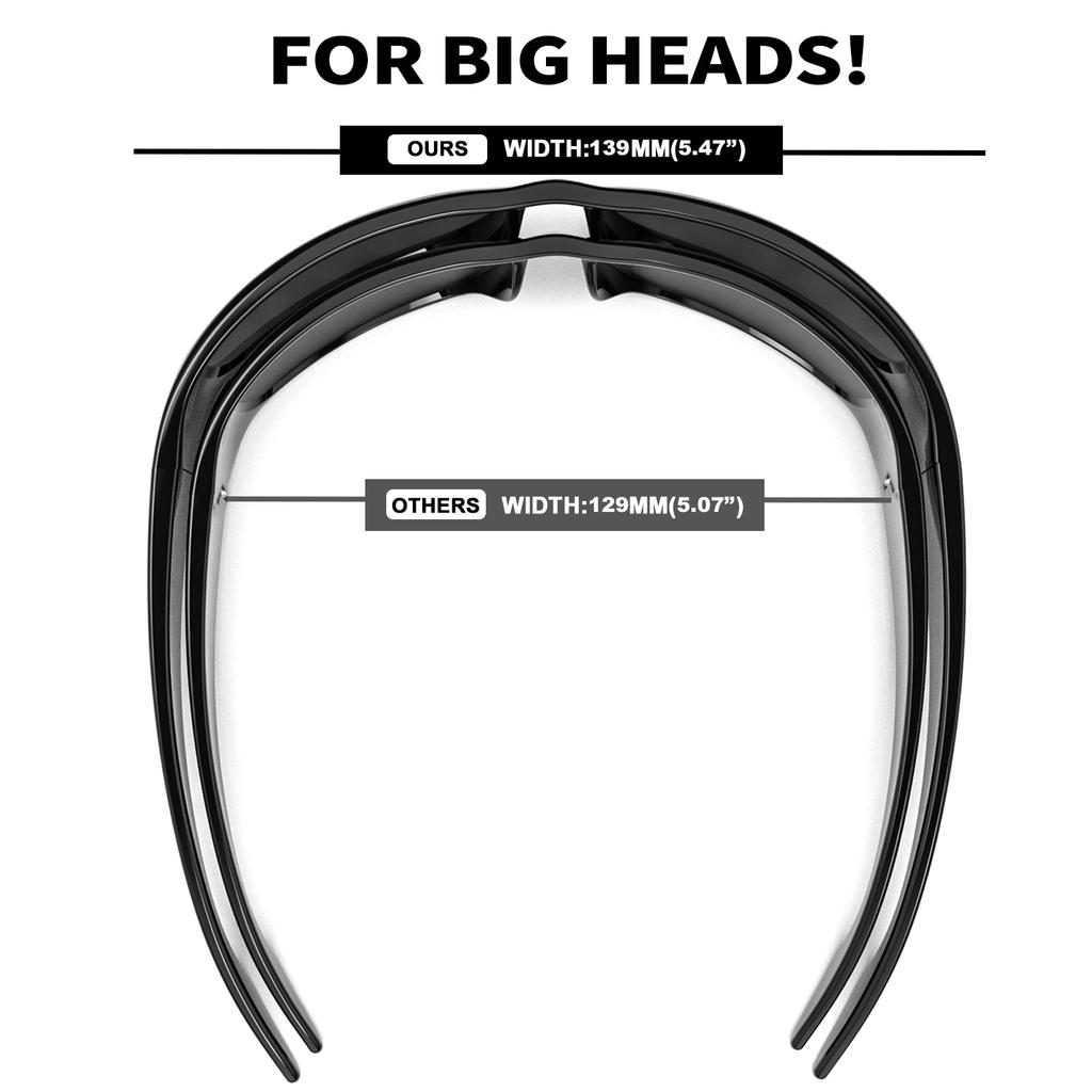 Maxjuli Super Dark Sunglasses For Men Black Wrap Around Sunglasses Foruv400 Protection W8005