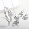 2026 Four-piece Necklace Set Zircon Collarbone Chain Women's Four-leaf Clover Jewelry Collarbone Chain Set