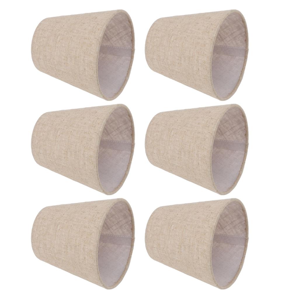 6Pcs Small Lamp Shade Clip On Drum Linen Fabric Lampshade for Candle Bulbs Lighting Accessories Clip On Drum Lamp Shades