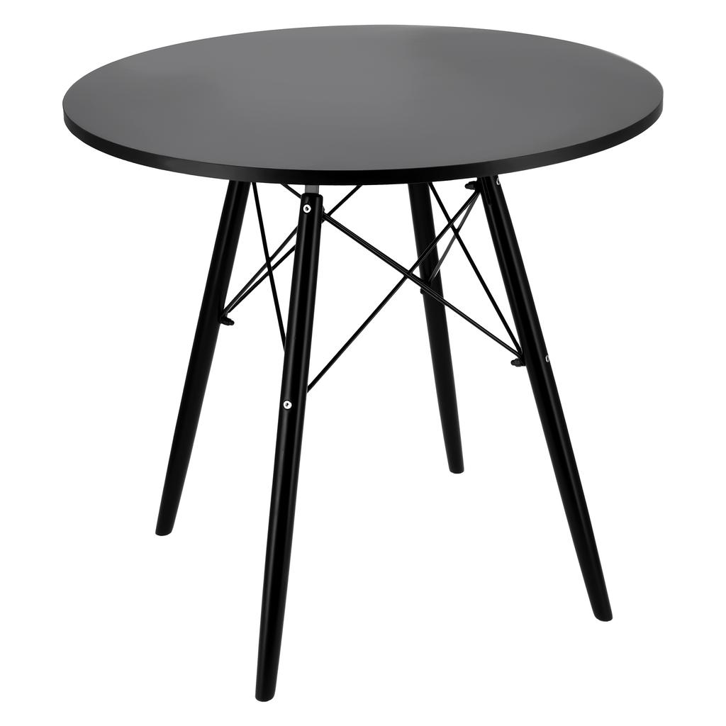 Modern Scandinavian Black Round Table For Living Room Dining Room Kitchen