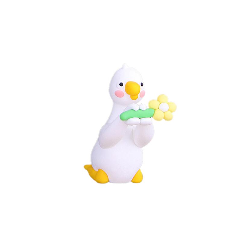 Playful 3D Duck Figurine Accessory for Desk Car Dashboard TV Monitor Decors and Gifts