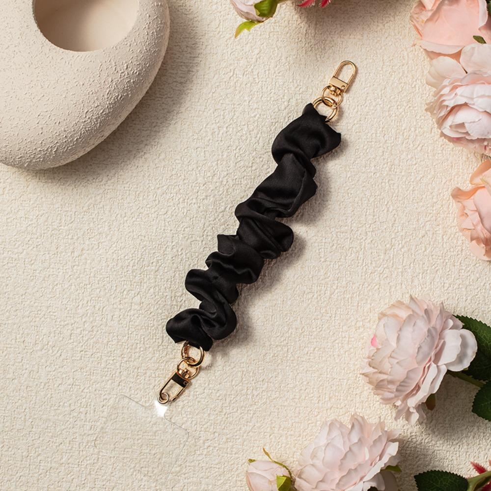 Short Elastic Mobile Phone Lanyard ABS Large Intestine Bag Rope Satin Mobile Phone Strap Backpack