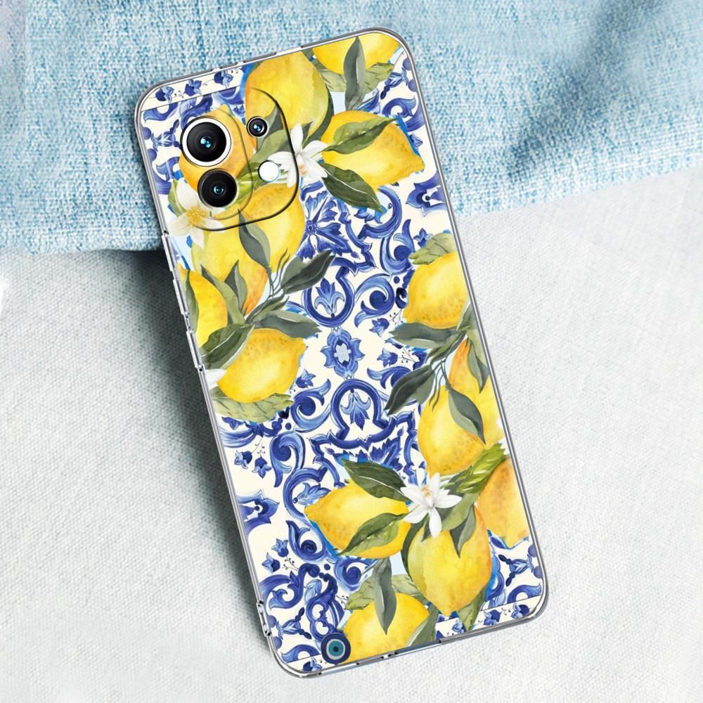 Case For Xiaomi Mi 15 14 13 12 11 Lite 15T 13T 12T Pro Poco X7 X6 X5 Pro 5G X3 NFC F7 F6 F5 Cover Summer Fruits Lemon Print