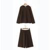 Zbzr New Fall Women's Clothing Fashion Style Loose Round Neck Long Sleeves Knitted Pullover Sweater + Knitted Middle Pants Suit