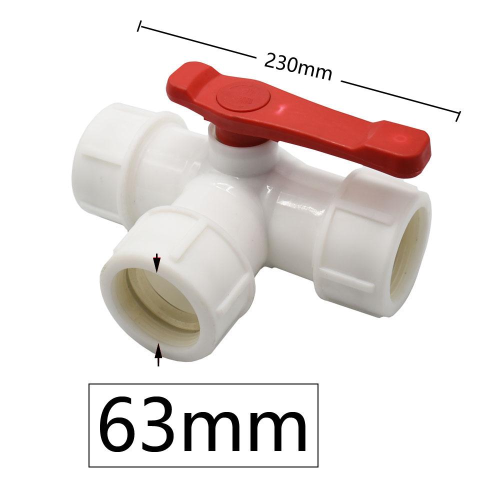20/25/32/40/50/63mm PE Tube Connector Fitting Tee Water Splitter Tap Coupler Quick Valve Irrigation Plumbing Coupler