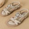 Women's Sandals Bohemia Style Summer Sandals Beach Shoes Woman Soft Sandalias Mujer Low Heels Flat Sandals Women Summer Footwear