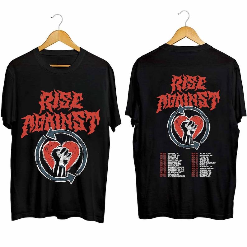 

300GSM Heavy Cotton T-Shirt Rise Against Tour Shirt Rise Against Band Fan Shirt Rise Against Concert Shirt