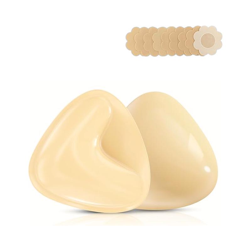 Double-Sided Silicone Nipple Covers & Push-Up Bra Inserts for Deep V Swimsuits