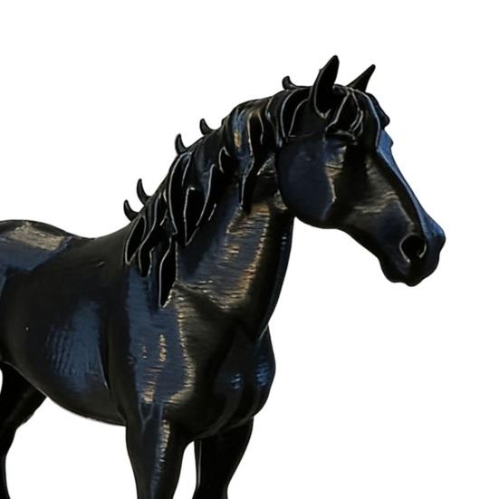 Pferdestatue, 3D-gedruckte realistische Pferdeskulptur, Sammler-Tierskulptur, Feng Shui Ornamente für Heim- und Büro-Schreibtischdekoration