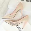 Shoes Mesh Hollow Lace Woman Pumps 2025 Spring Women Heels Sexy Party Shoes Thin Stiletto Heels Women Shoes 6 Colour