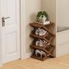 Wooden Folding Shoe Rack No Assembly 2/3/4/5/6/7 Tiers Bamboo Corner Shoe Rack Hallway Entryway Small Space Shoe Organizer Shelf