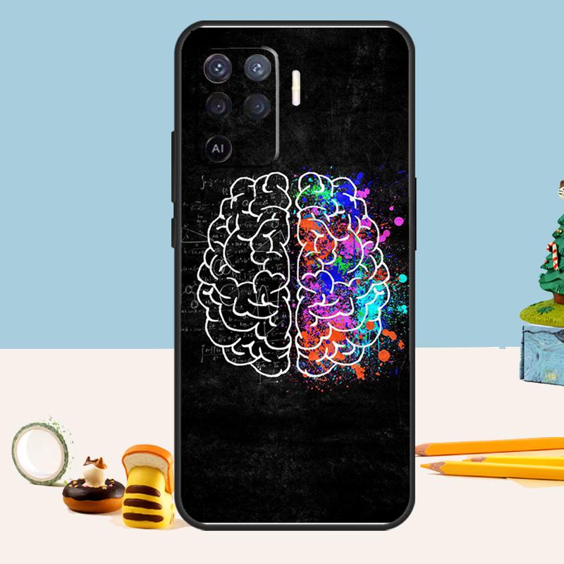 Brain Art Case For Oppo A80 A60 A40 A15 A16 A17 A57 A94 A74 A54 A76 A96 A18 A38 A58 A78 A98 A5 A6 Pro
