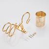 Hair Dryer Holder With Cup Households Rack Hair Blow Dryer Shelf Metal Wall Mount Bathroom Accessories Gold Hair Dryer Rack 9248