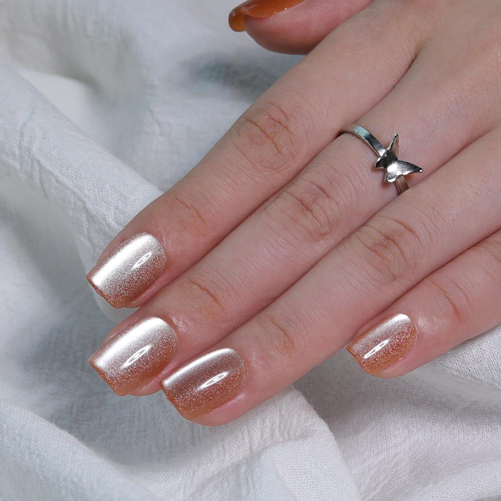 31 Colors Advanced Flash Cat Eye Short Square Press-On Nails - 30PCS Box