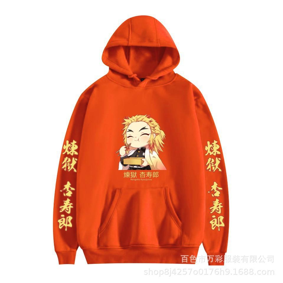 Japan Demon Slayer Kyojuro Related Hoodie Unisex Couple Printed Sweatshirt 0039