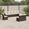 VidaXL Garden Lounge Set 10 Pcs with Brown Cushions Wicker 3251450