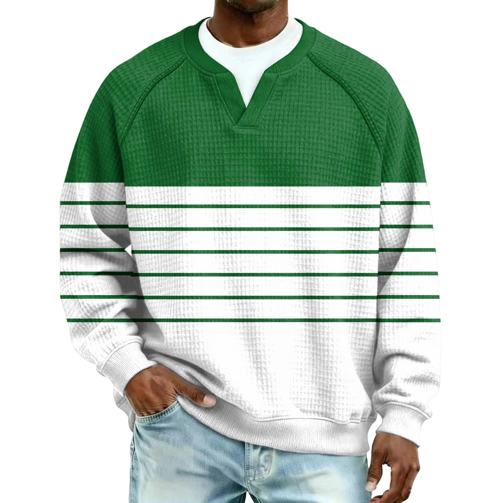 Мужская  Повседневная  Уличная  Толстовка  С  Капюшоном  И  V-образным  Вырезом  С  Длинным  Рукавом  И  Волнистым  Узором M белый