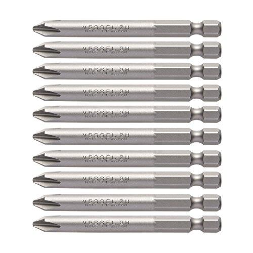 

Vessel Screwdriver Bit, B35 + 2 x 75 mm, Hardness H, Set of 10, For Air and Electric Drivers ZP