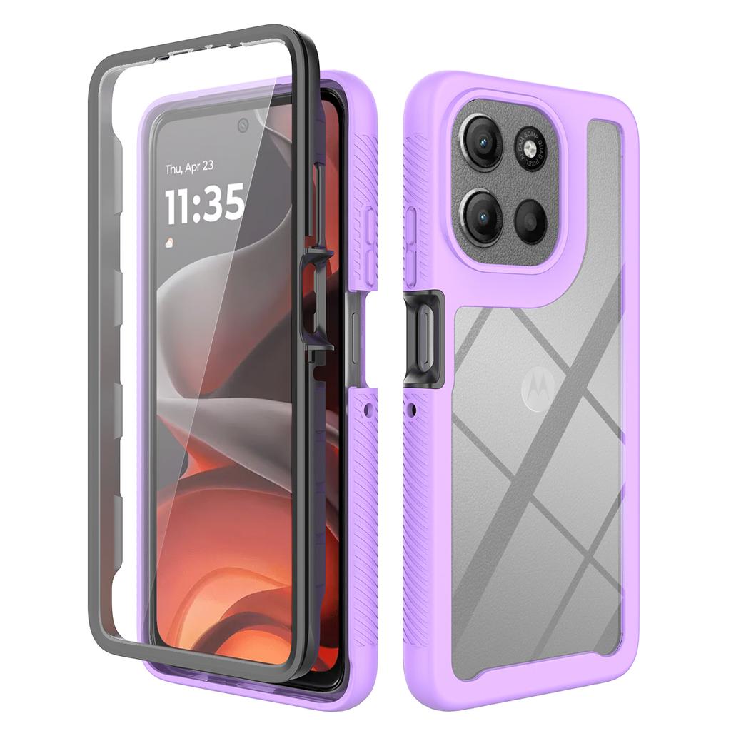 Průhledný obal pro Motorola Moto G86 5G PC + TPU Zadní kryt telefonu s PET fólií na displej