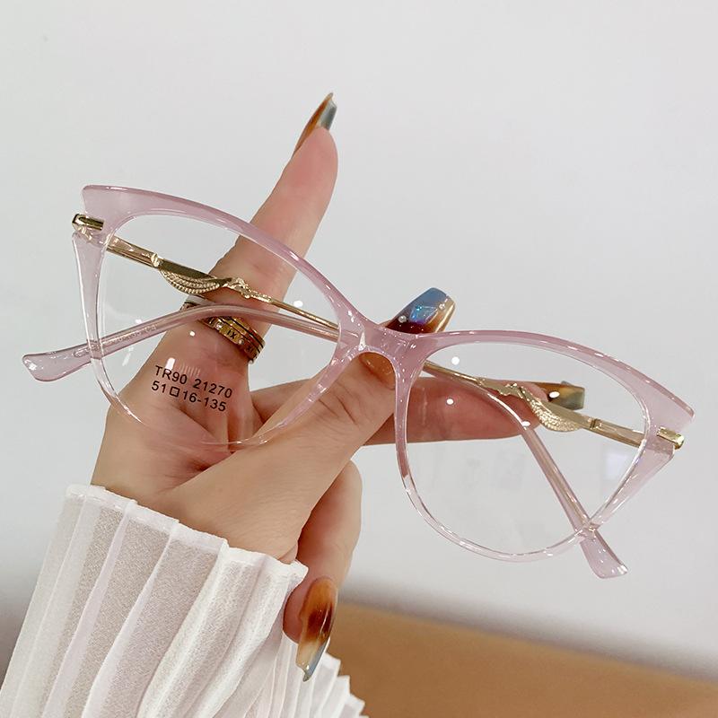 

Ultra light TR90 Frame Eyeglasses for Women Anti Blue Light Glasses Fashion Printed Cat Eye Reading Glasses Compute Goggles