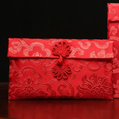 Hochzeit Umschlag Blickfang Zarte Textur Stoff Chinesische Rote Umschläge Geschenkkarte für Neujahr