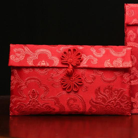 Hochzeit Umschlag Blickfang Zarte Textur Stoff Chinesische Rote Umschläge Geschenkkarte für Neujahr