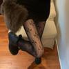 Mu Ruan Four-Leaf Clover Fishnet Pantyhose - Black JK Style, Sexy Slim Leggings for Autumn/Winter