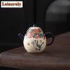 180ML Hand Painted Cat Scent Dragon Egg Teapot Retro Tea Infuser Pot Tea Soaking Kettle With Filter Teaware Supplies Collection