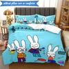 3PCS Simon the Rabbit Adventures Bedding Set 2D Printing (Includes 1 Duvet Cover + 2 Pillowcases Coreless), Bedroom decor,Fan Gift