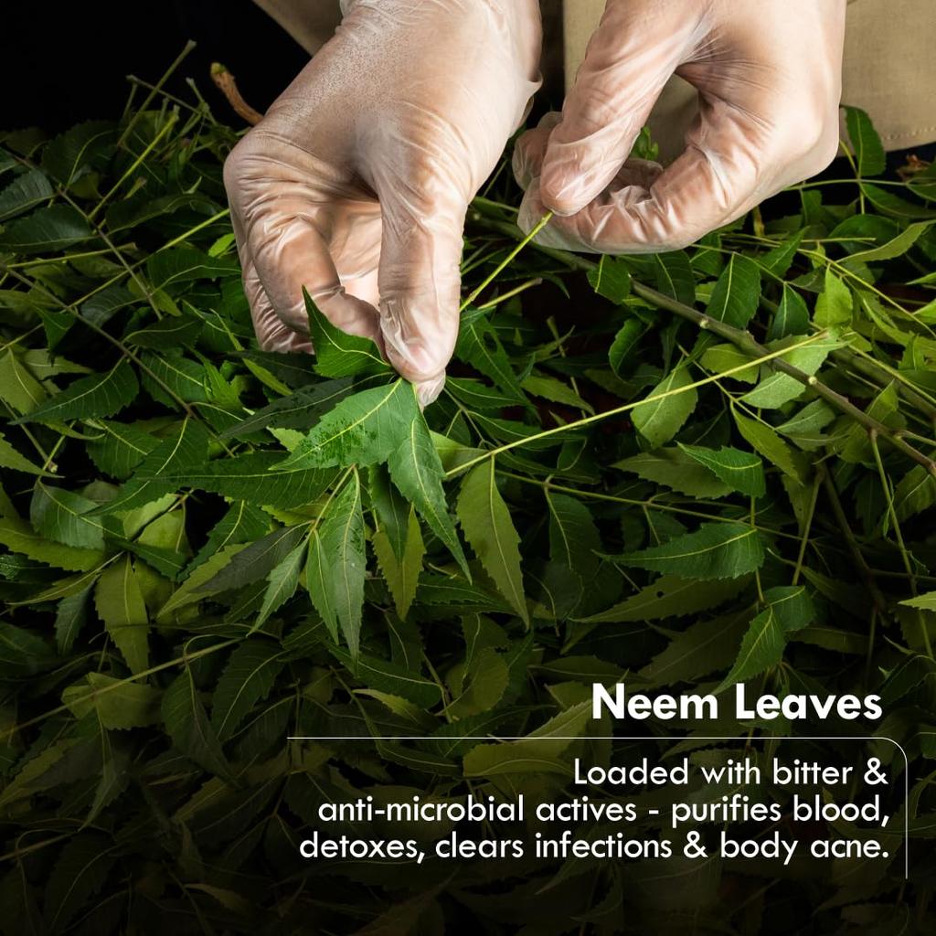 Nat Habit Cold Processed Sacred Neem-Basil Butter Bath Soap Natural Handmade Cleansing Bar For Skin Wellness 125g X 5