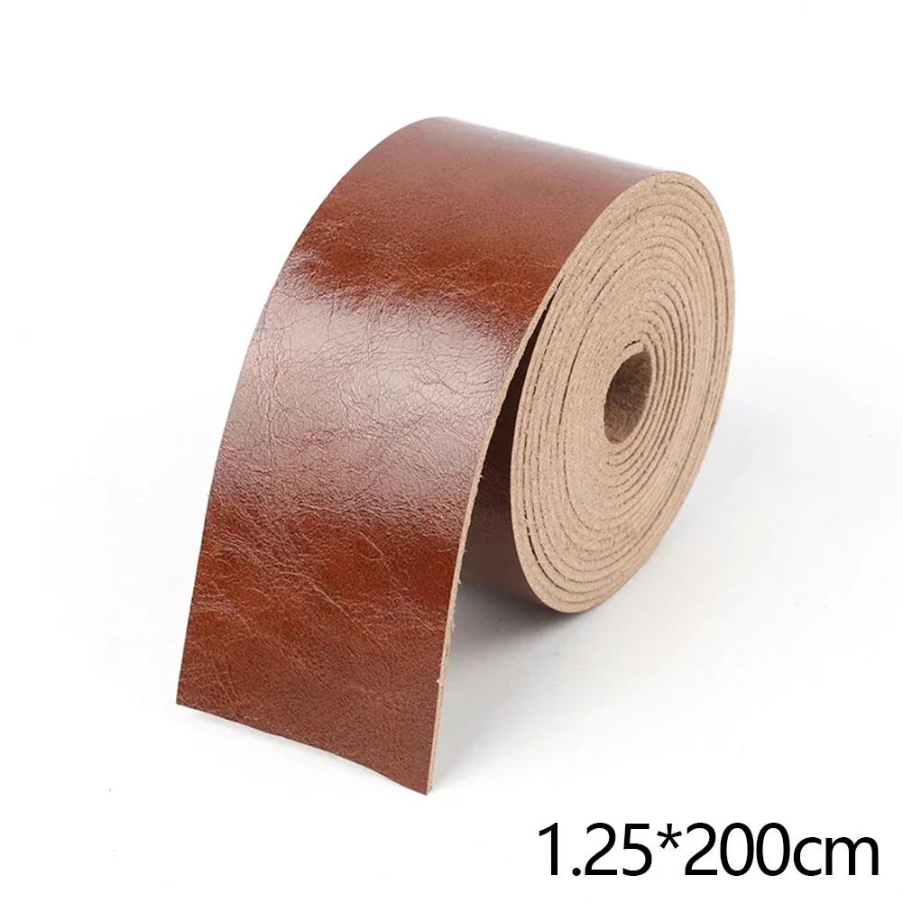 DIY Vintage Microfiber Cattlehide Leather Strip Handmade Craft Clothing Bag 2M Glossy Leather Straps Supplies Making Accessories
