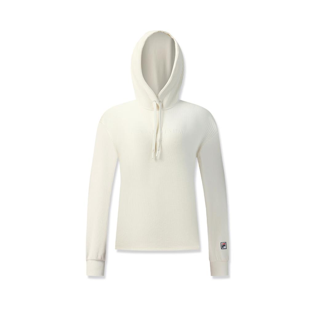 Fila Tennis Fashion Simple Classic Comfortable Versatile Casual Sports Hoodie Women Hoodies White A11W543208FWT
