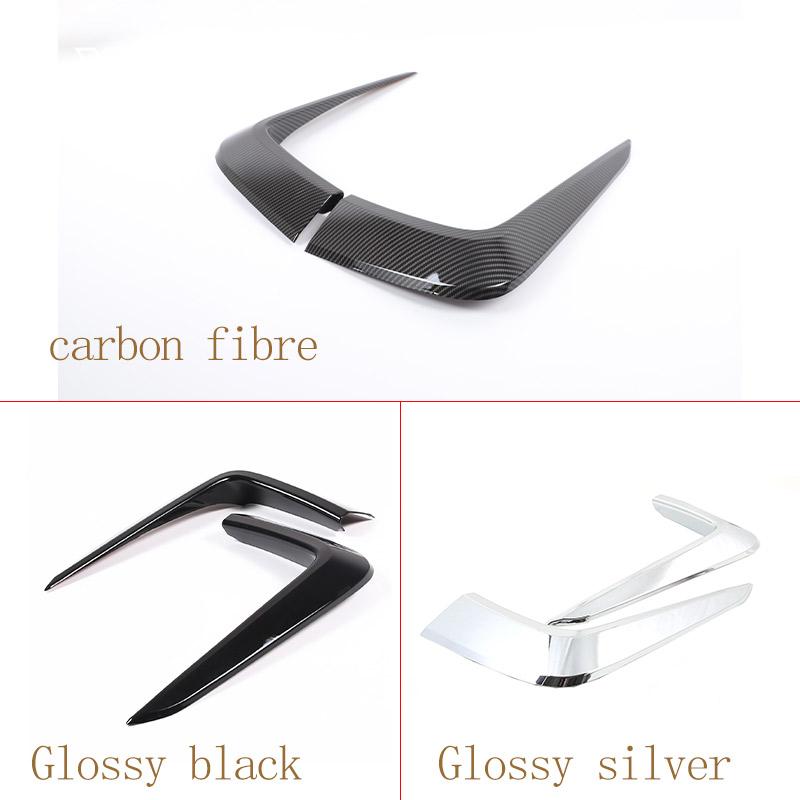 ABS Carbon fibre/Silver Car Front Bumper Side Air Intake Trim Strip Sticker For Honda Pilot 2015-2026 Car Exterior Accessories