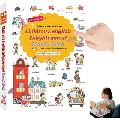 500-Wort Audio Lernbuch, Englisches Wort-Soundbuch für Kinder Kleinkinder 2,3,4,5,6 Jahre alt, 500+ Wörter Sprechende Interaktive Audiobücher für Frühes Lernen