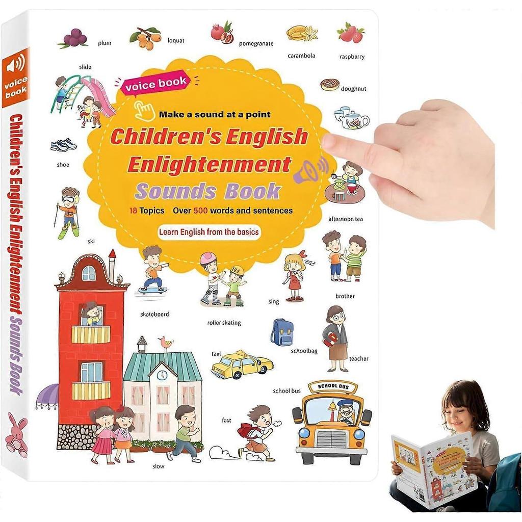 500-Wort Audio Lernbuch, Englisches Wort-Soundbuch für Kinder Kleinkinder 2,3,4,5,6 Jahre alt, 500+ Wörter Sprechende Interaktive Audiobücher für Frühes Lernen