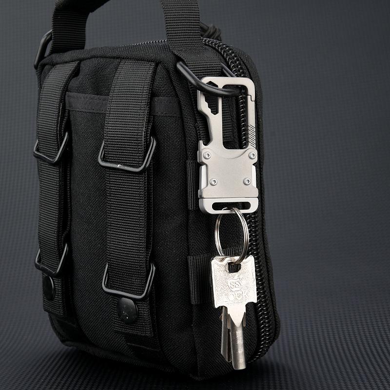 Multifunctional Titanium Keychain: Men's Waist Clip with Portable Tool and Unboxing Knife